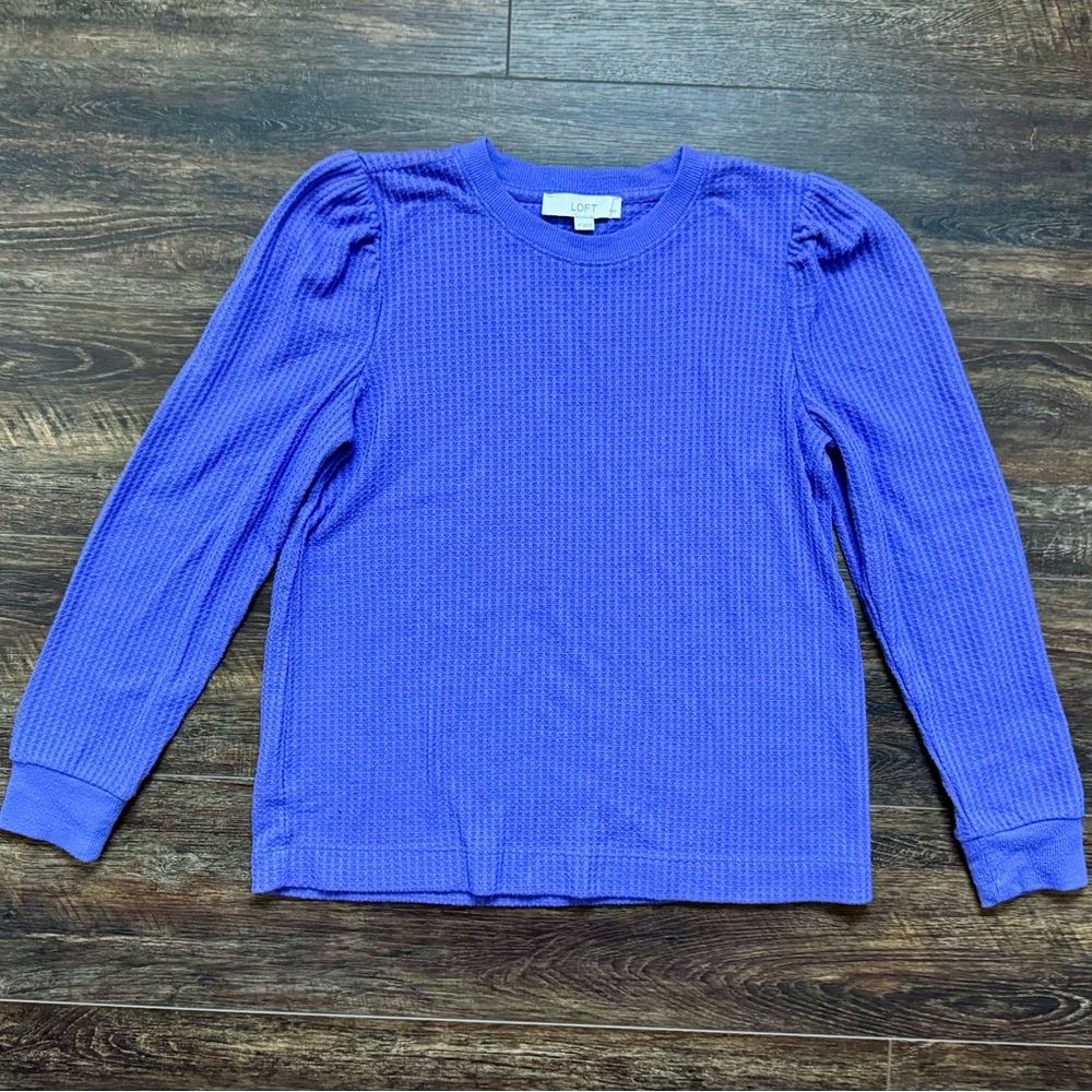 LOFT Pullover Long Sleeved Waffle Shirt SP
